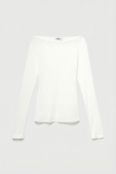 Лонгслив из трикотажа приталенного силуэта REFERT, цвет: белый, 14-3509/2-2511 купить онлайн