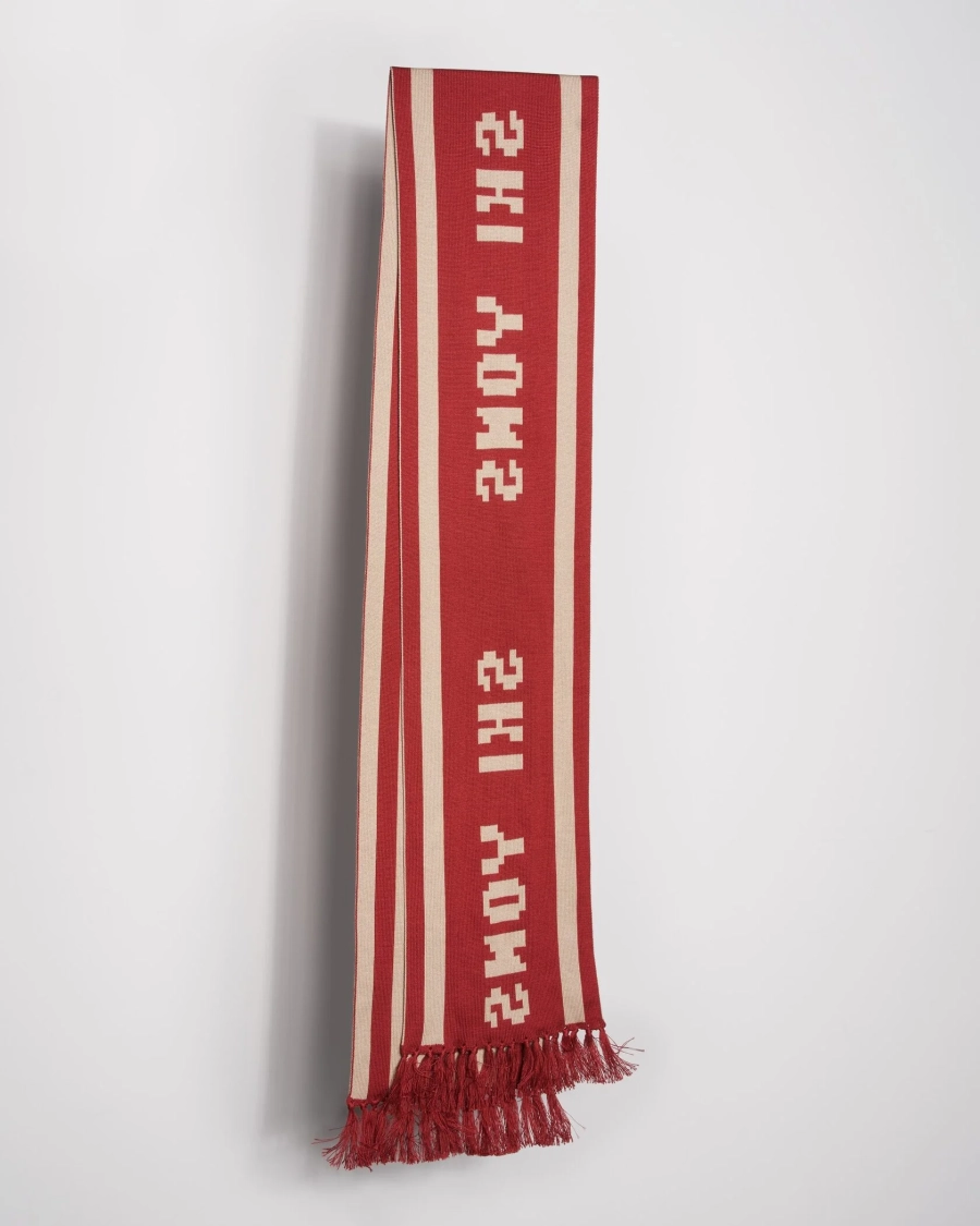 Шарф SKI YONS YONS, цвет: бежевый/красный YO-749 купить онлайн