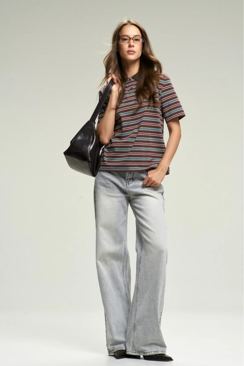 Поло в полоску Brown Erist store, цвет: коричневый, НФ-00002677 купить онлайн