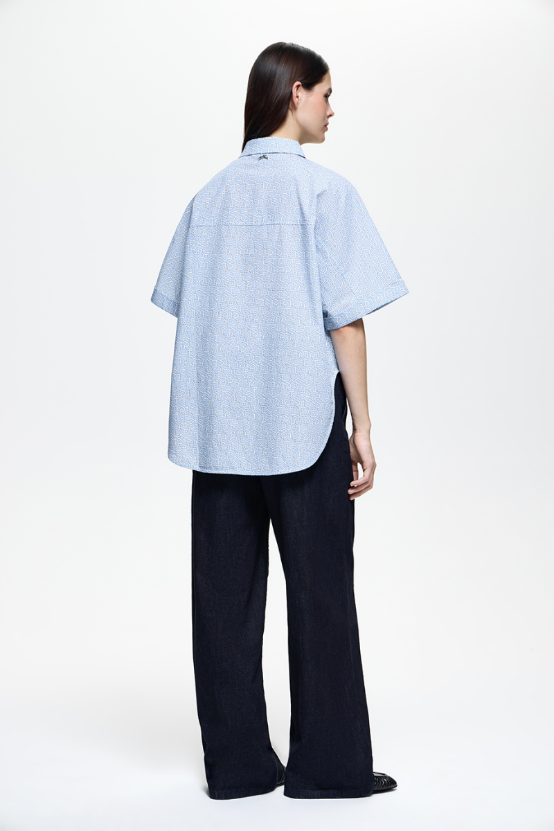 Рубашка с лого-паттерном DREAMS BY ALENA AKHMADULLINA, цвет: голубой, 126102050204686/211000 купить онлайн