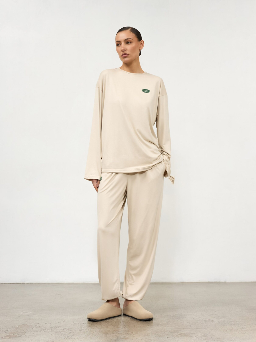 Лонгслив из вискозы ANOTHER SELECT, цвет: бежевый, 00106 купить онлайн