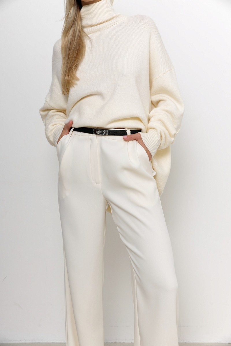 Свитер c горлом oversize Ricoco, цвет: молочный, 1825/1 купить онлайн