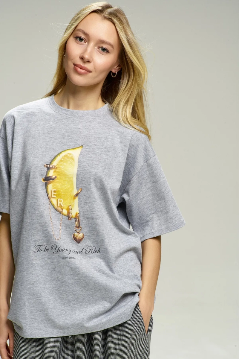 Футболка Lime ER Grey Melange Erist store, цвет: серый, НФ-00002919 купить онлайн