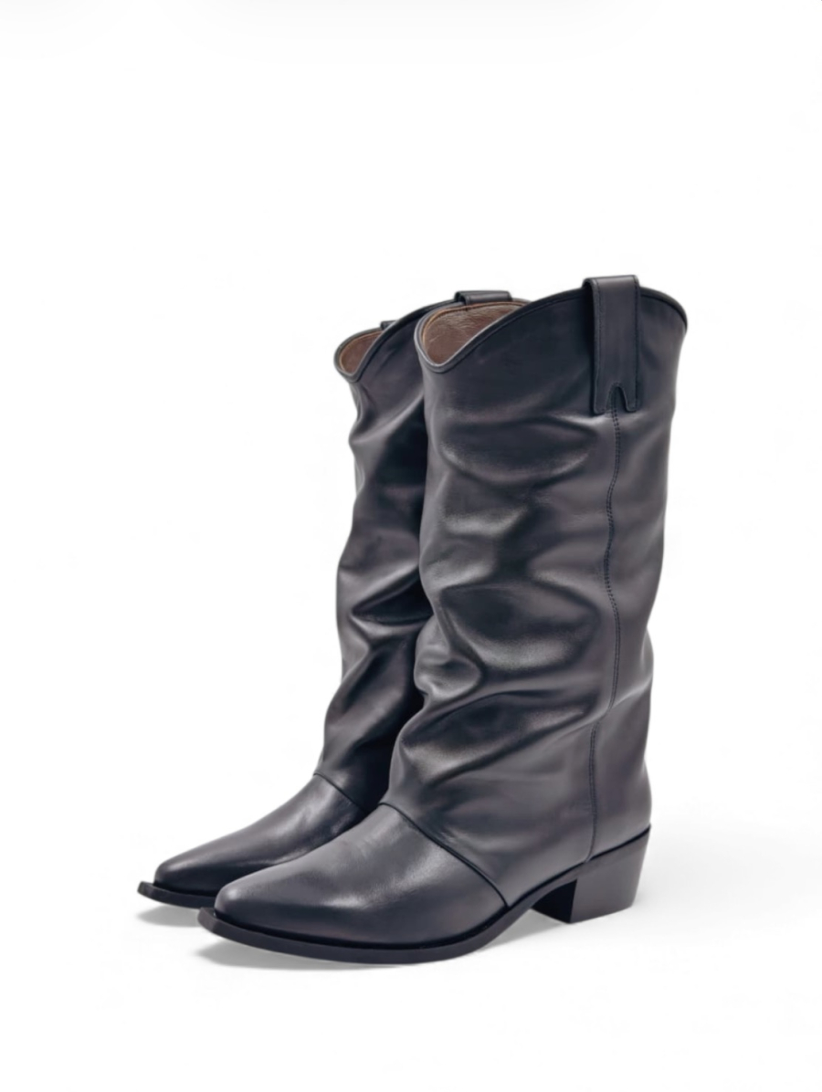 Сапоги демисезонные из натуральной кожи GRANDERA, цвет: Черный 288-11929 (901) купить онлайн