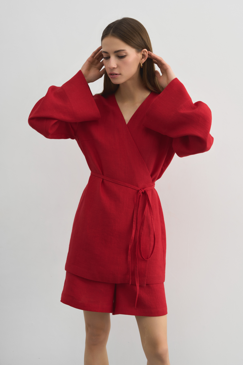 Кимоно Grenade PURE LINEN, цвет: красный,  купить онлайн