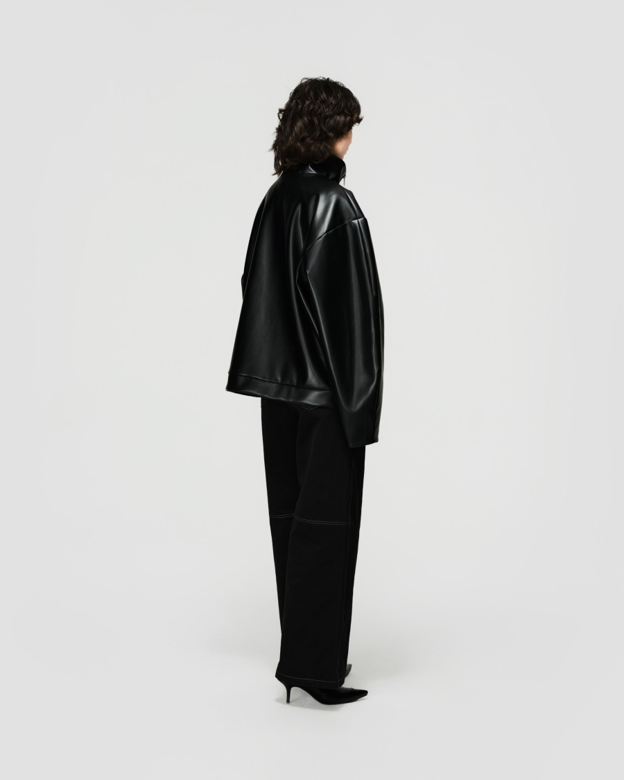 Куртка Кожаная Off Shoulder Jacket Berhasm, цвет: Черный, jac24-11-black купить онлайн