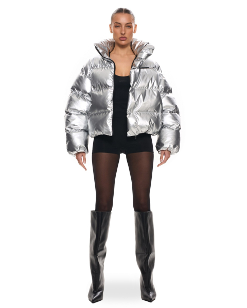 Пуховик оверсайз укороченный Suborbia, цвет: Серебряный, 006158 купить онлайн