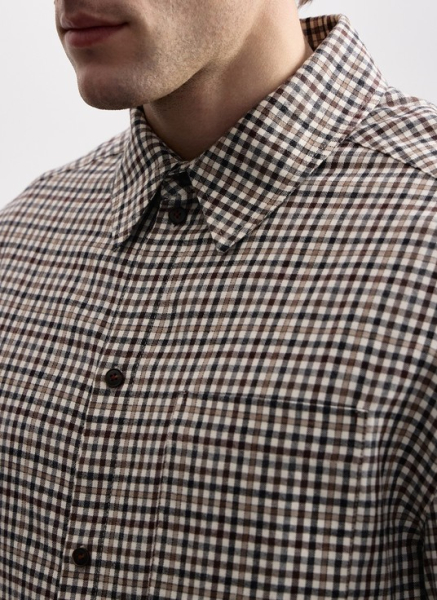 Рубашка в клетку из плотного мягкого хлопка ALL WE NEED, цвет: серый, 2603M1389-03 купить онлайн