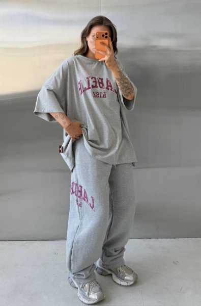 Футболка объемная Label .B, цвет: серый,  купить онлайн