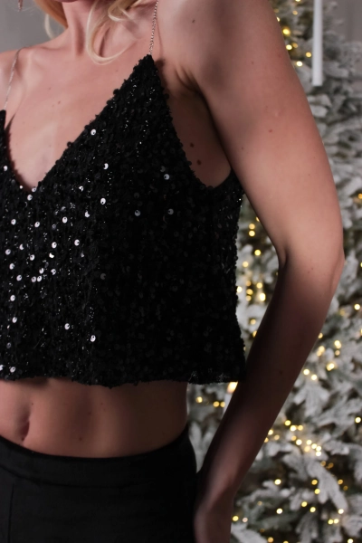 Топ с пайетками GARCHIT, цвет: Черный, GARTopPayBlack купить онлайн