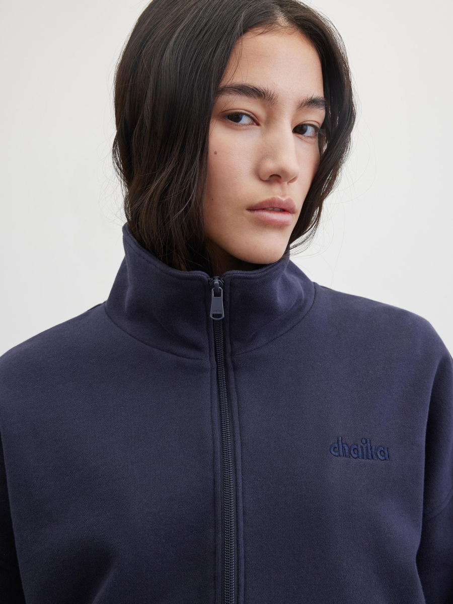 Толстовка на молнии с вышивкой Chaika, цвет: темно-синий, SS26HO02-24 купить онлайн