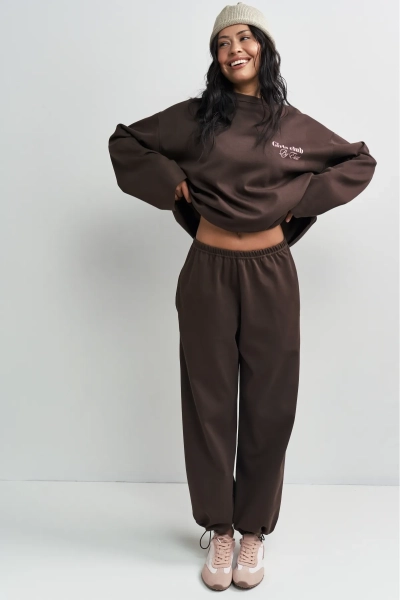 Брюки хлопковые на кулиске Erist store, цвет: коричневый, НФ-00003392 купить онлайн