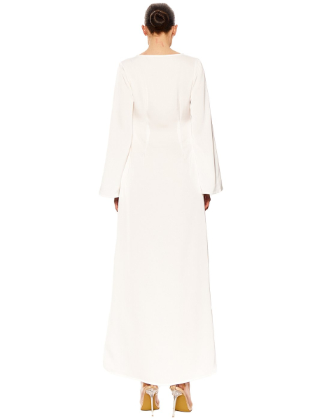 Платье приталенное макси SODAMODA, цвет: белый (теплый оттенок), 11999 купить онлайн