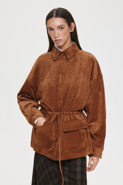 Рубашка из экозамши DREAMS BY ALENA AKHMADULLINA, цвет: оранжевый,  купить онлайн