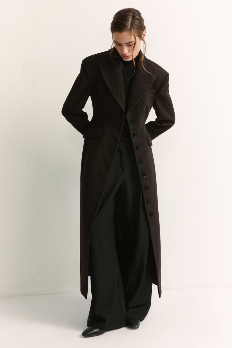 Пальто из смесовой шерсти TOPTOP, цвет: коричневый с принтом, TTS.041.18421.701 купить онлайн