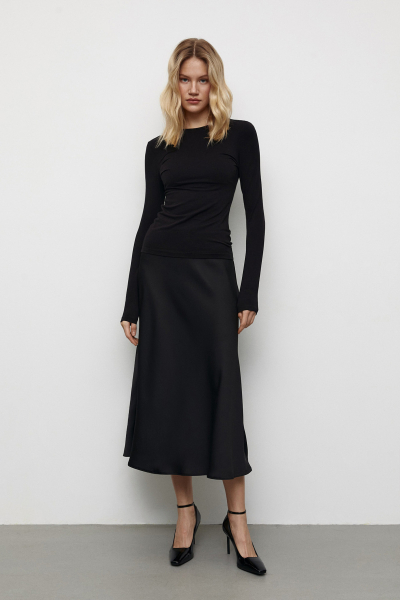 Лонгслив базовый из вискозы Charmstore, цвет: Черный, 205-13465-880 купить онлайн