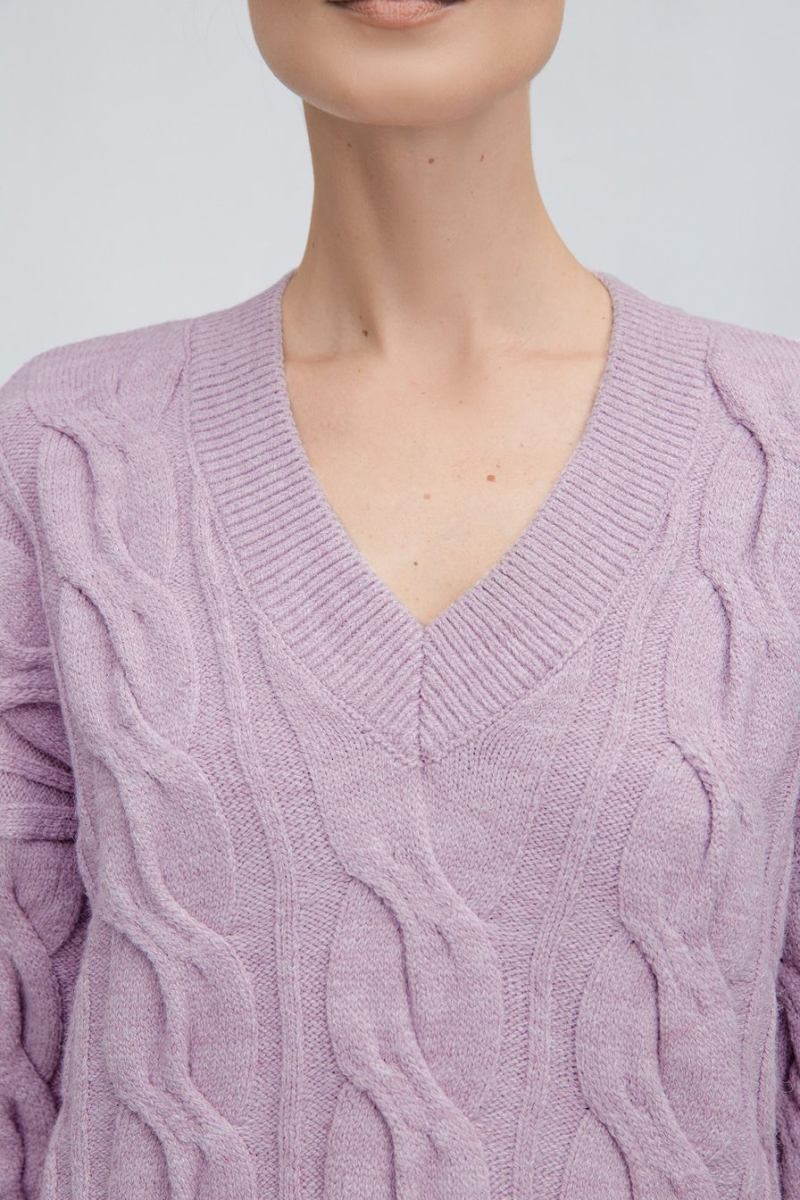 Пуловер с вязкой «косичка» TOPTOP, цвет: розовый, TT.050.13955.300 купить онлайн