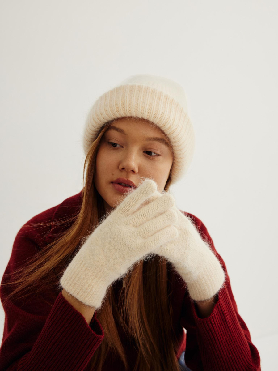 Перчатки из ангоры Chaika, цвет: кремовый PR-6 купить онлайн