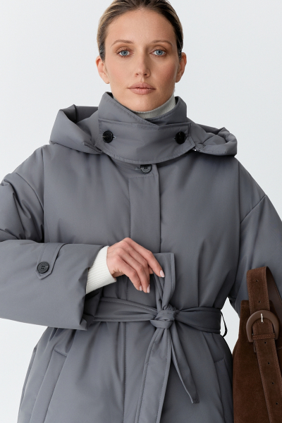 Пальто однобортное утепленное Ricoco, цвет: графитовый, 7012/3 купить онлайн