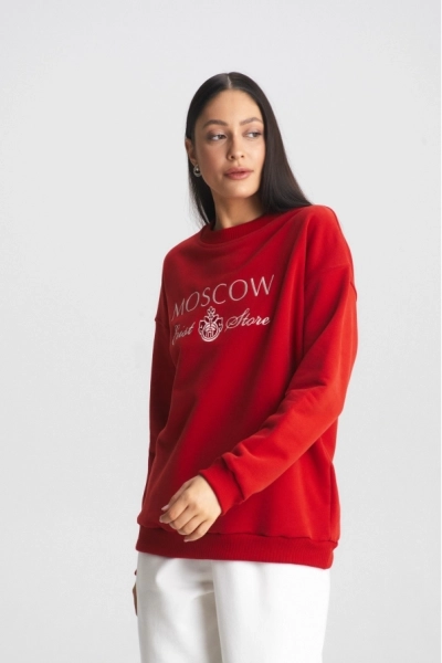 Свитшот MOSCOW Erist store, цвет: красный, НФ-00001838 купить онлайн