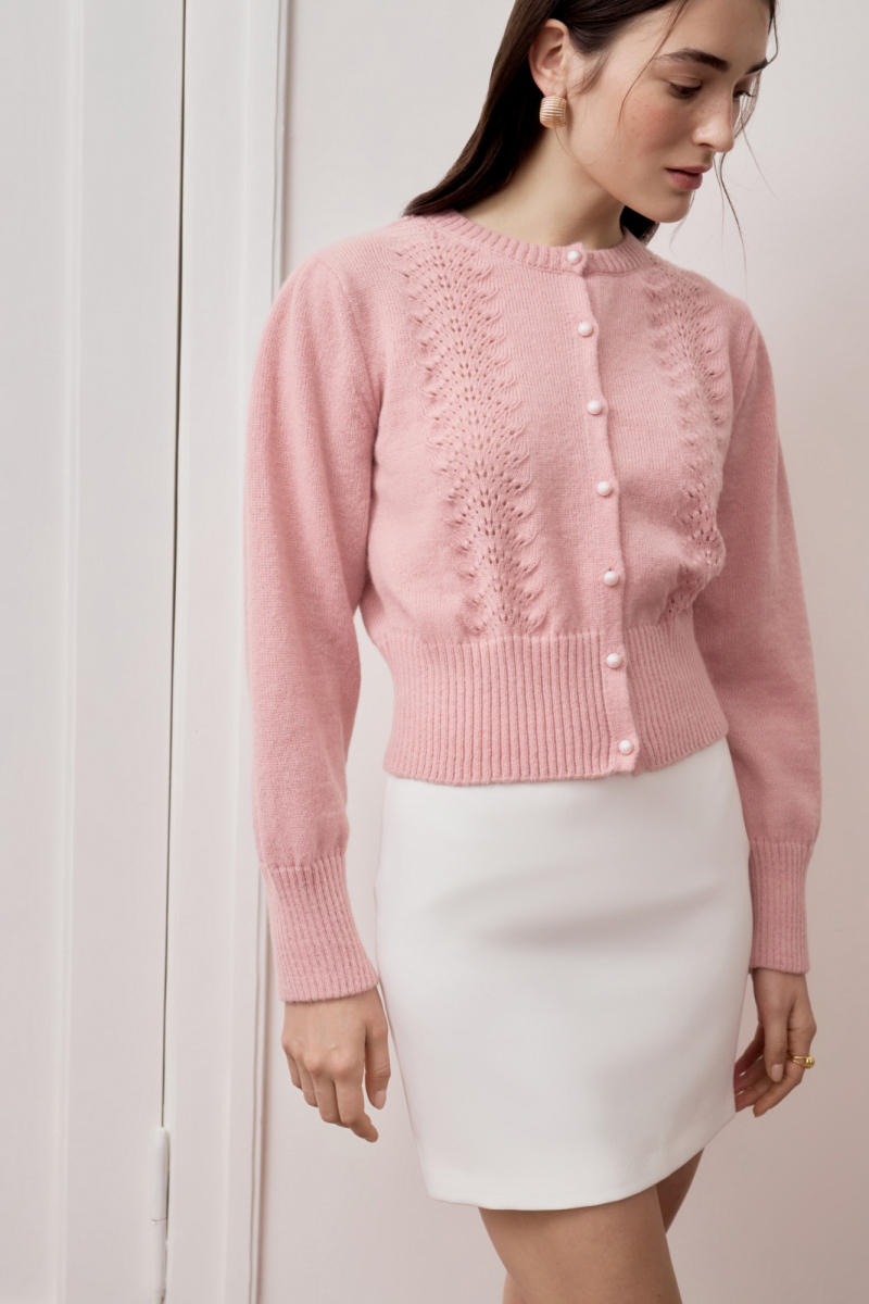 Кардиган с декоративным узором