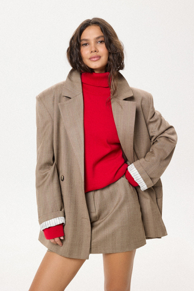 Жакет из шерсти ABDA, цвет: коричневая елочка, 132507002117 купить онлайн