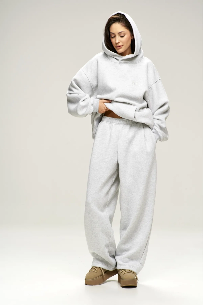 Брюки с начесом Grey Melange Erist store, цвет: серый, НФ-00003018 купить онлайн