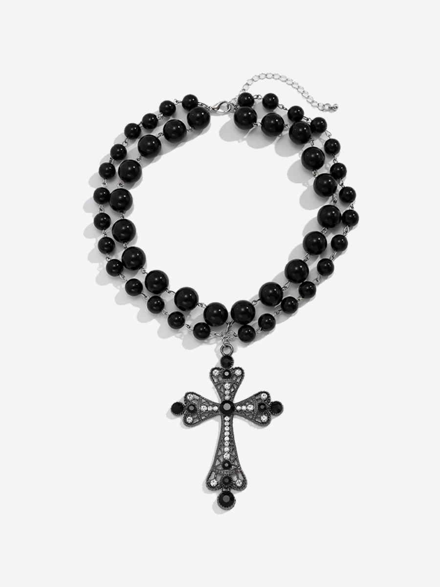 Жемчужные бусы с крестом