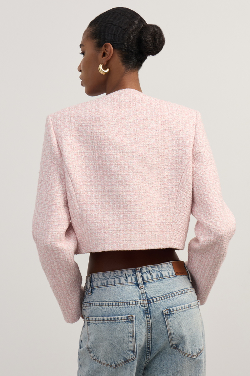 Жакет укороченный из твида с клапанами Mollis, цвет: розовый, 16-04-3505/3 купить онлайн