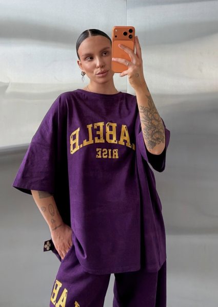 Футболка объемная Label .B, цвет: фиолетовый,  купить онлайн