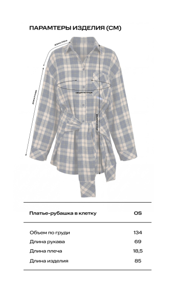 Платье-рубашка в клетку Label .B, цвет: сине-зеленый, Dr.06.4.2735BL/GR купить онлайн