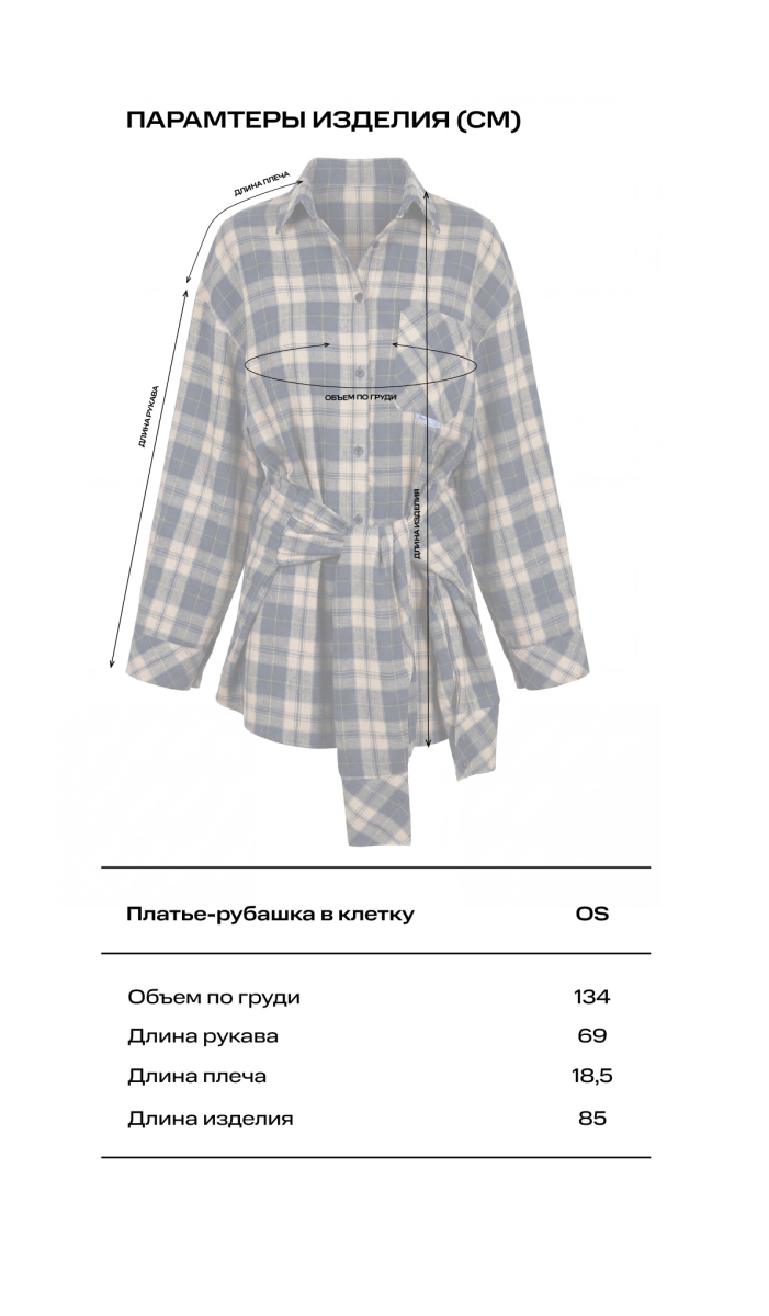 Платье-рубашка в клетку Label .B, цвет: сине-зеленый, Dr.06.4.2735BL/GR купить онлайн