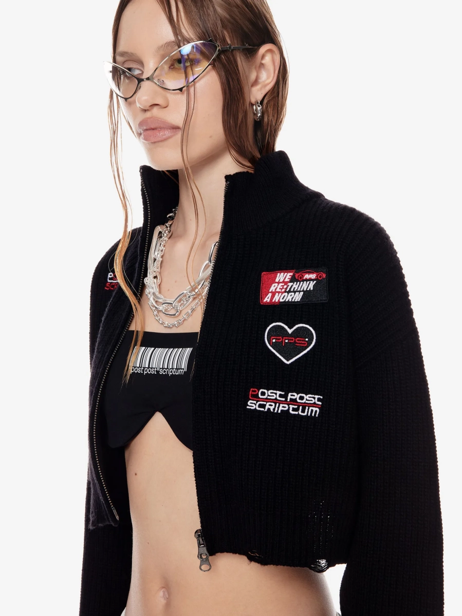 Свитер на молнии POST POST SCRIPTUM, цвет: Черный,  купить онлайн