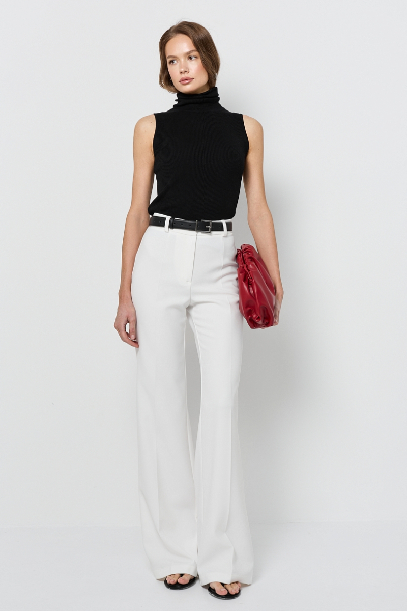 Брюки классические со средней посадкой Ricoco, цвет: белый, 7054/1 купить онлайн