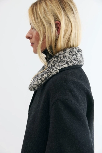 Пальто из шерсти со съемным воротником Daisyknit, цвет: графитовый,  купить онлайн