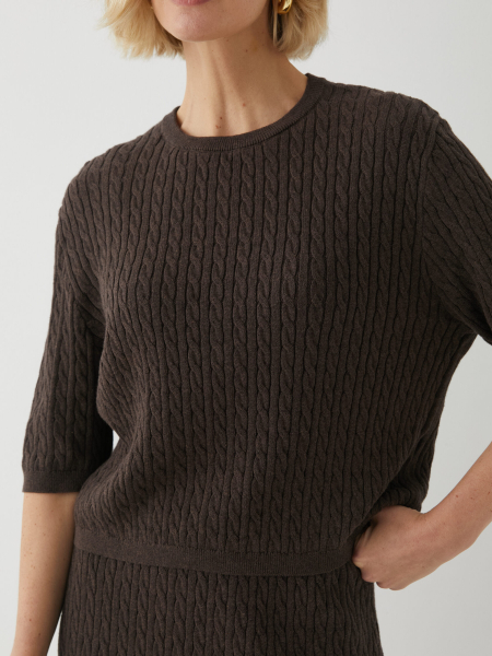 Джемпер с коротким рукавом Marou, цвет: коричневый, Mar_26021407 купить онлайн