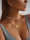 Серебряное колье сердце "Folio" gold SBLESKOM, цвет: позолота, 21061 купить онлайн