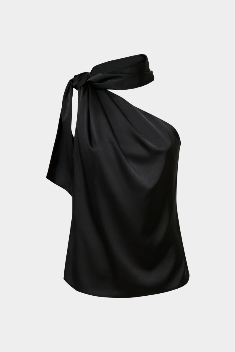 Топ на одно плечо из сатина