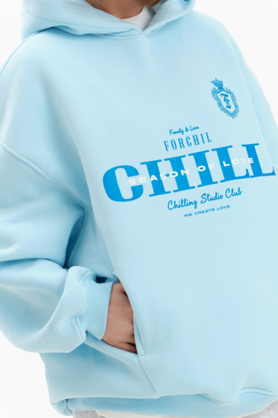 Худи с принтом Forchil, цвет: голубой,  купить онлайн