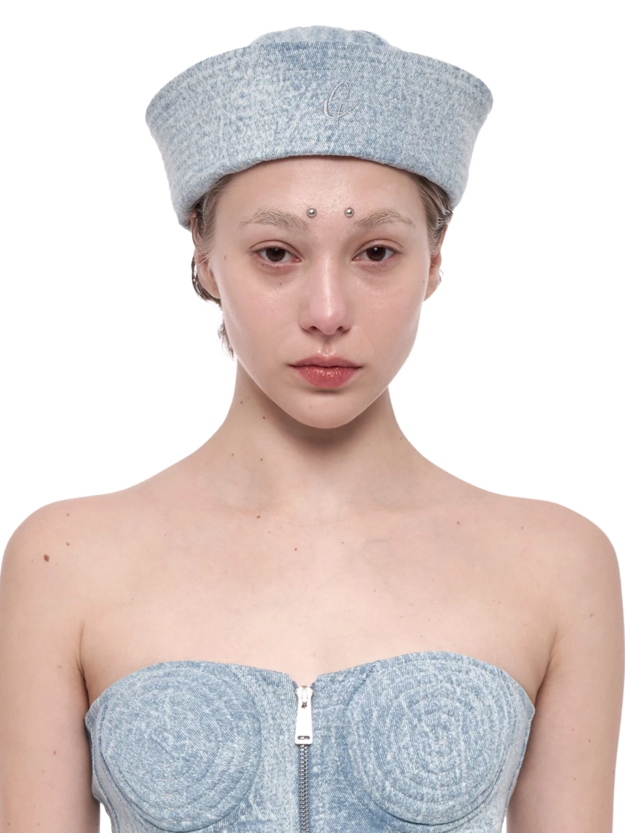 Бескозырка basic из денима CAPPAREL.21est, цвет: голубой меланж CAP.144.231.34 купить онлайн