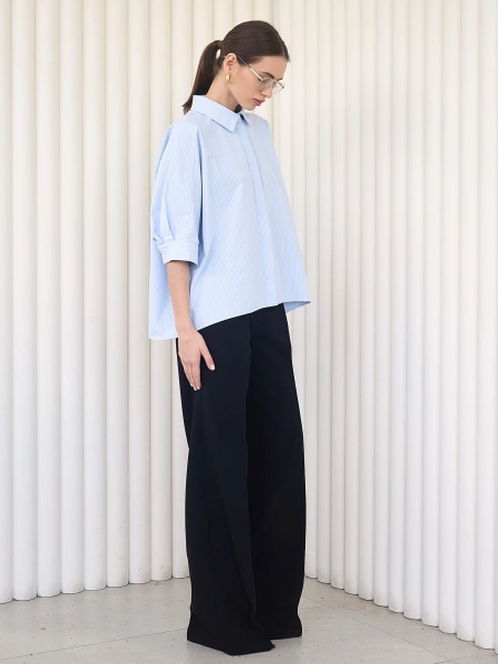 Рубашка оверсайз с коротким рукавом I.B.W., цвет: голубой, SH018 купить онлайн