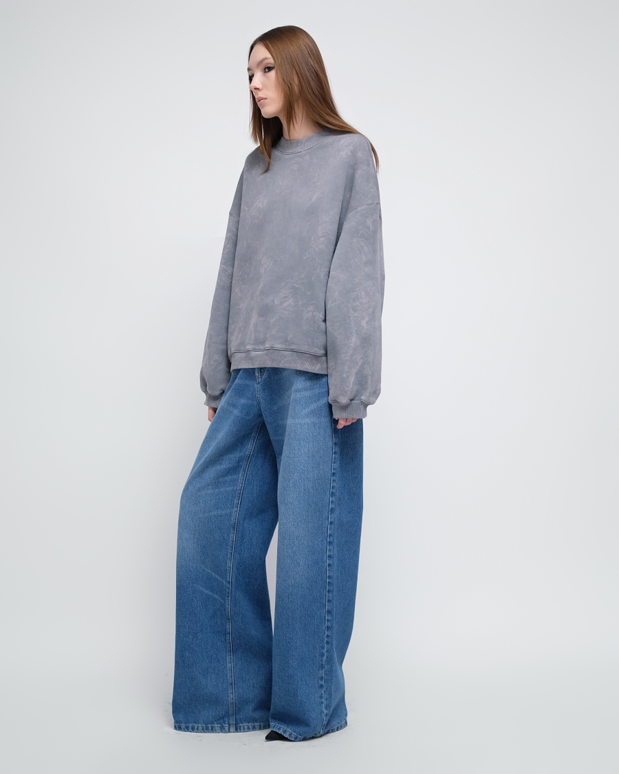 Свитшот washed с крошением ASYA SEMYONOVA, цвет: графит, 00-00001870 купить онлайн