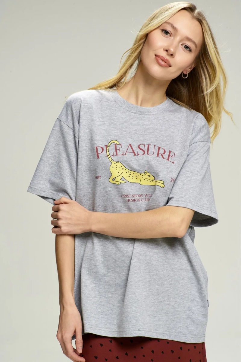 Футболка Pleasure Grey Melange Erist store, цвет: серый, НФ-00002922 купить онлайн