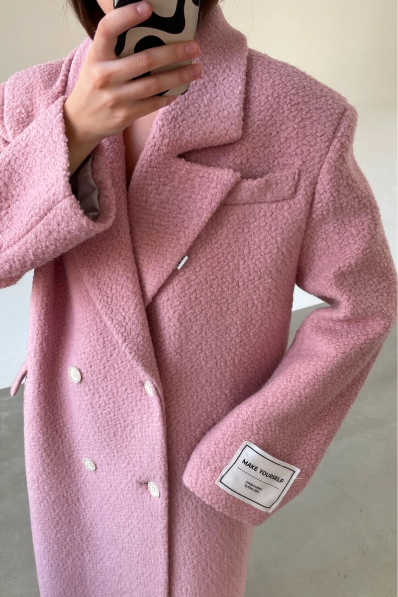 Пальто-макси из вареной шерсти Конфетно-розовый Erist store, цвет: розовый, НФ-00003234 купить онлайн