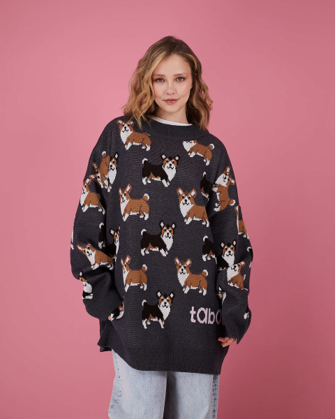 Свитер Фанаты Корги TABOO, цвет: темно-серый, SvDog1 купить онлайн