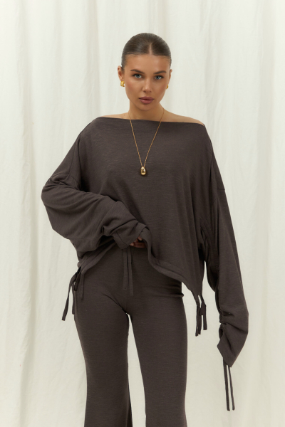Джемпер ramona с завязками ELASTIC, цвет: коричневый,  купить онлайн