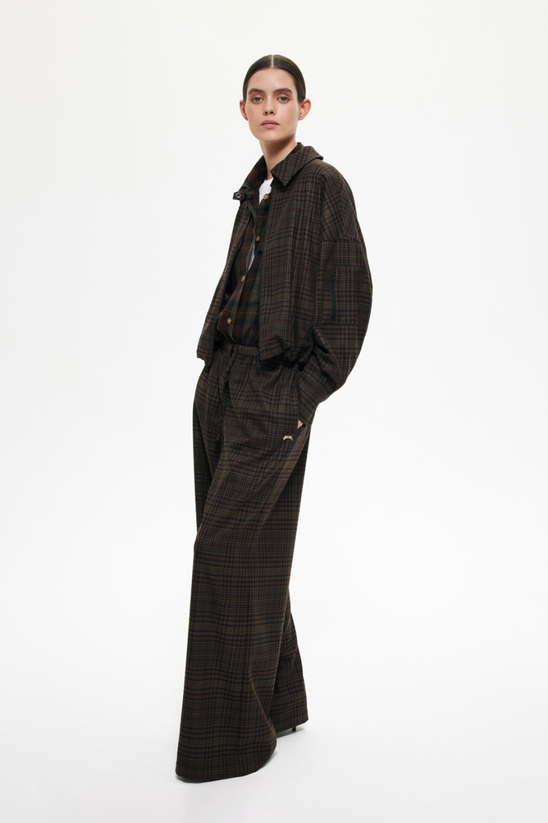 Брюки в клетку DREAMS BY ALENA AKHMADULLINA, цвет: хаки, 225102080204284/518000 купить онлайн