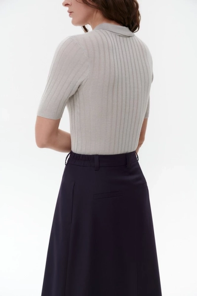 Поло с коротким рукавом изо льна Daisyknit, цвет: Светло-серый,  купить онлайн