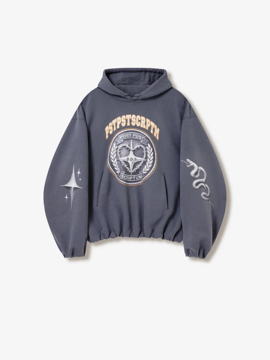 Худи с принтом POST POST SCRIPTUM, цвет: серый,  купить онлайн