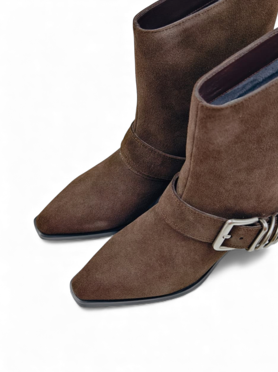 Ботильоны демисезонные из натуральной замши GRANDERA, цвет: коричневый k82359-1-nz10r (899) купить онлайн